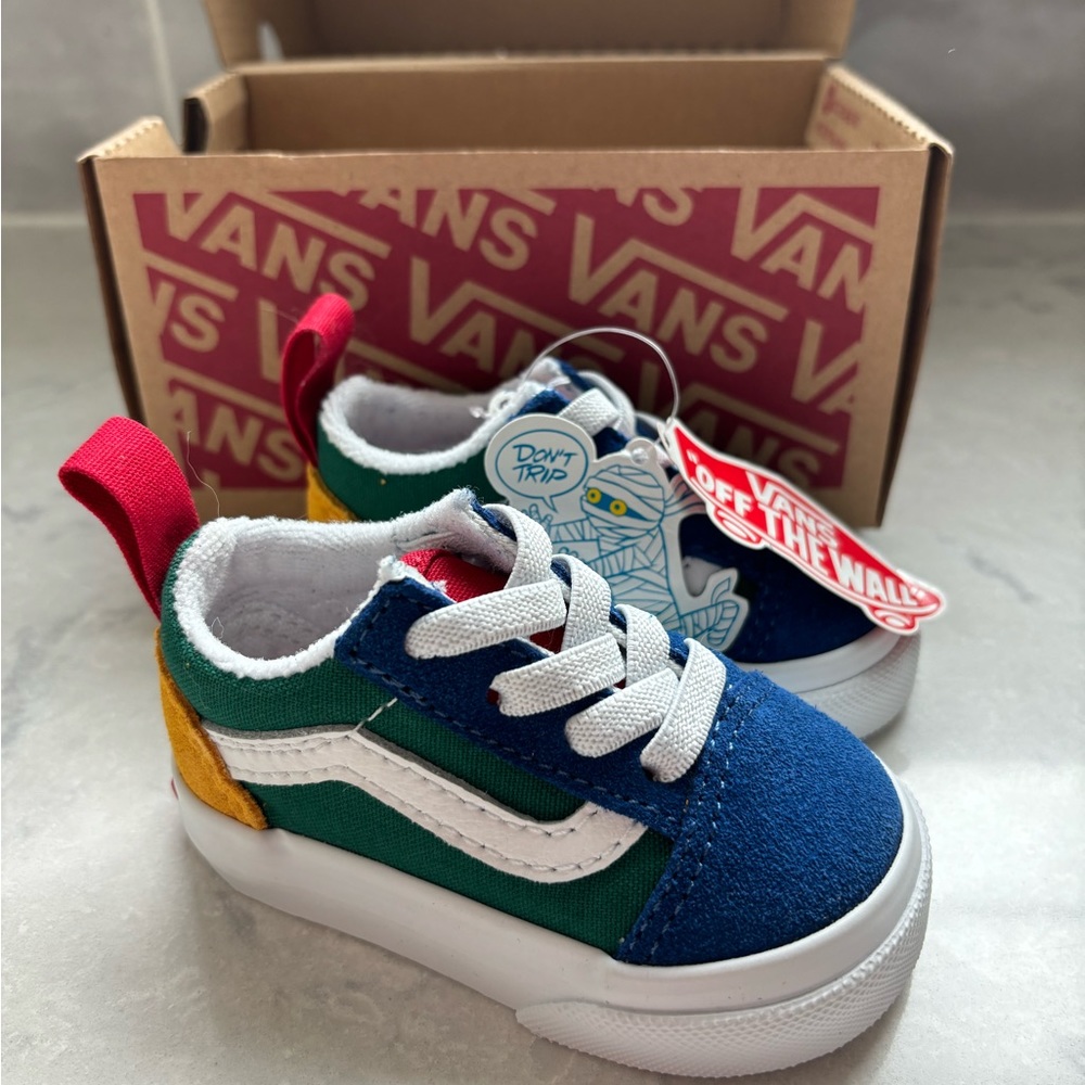 Toddler Old Skool Elastic Lace Vans Yacht Club Shoe Size 2